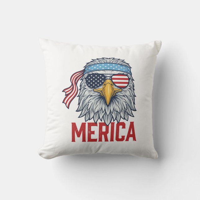 Coussin Chemise de gravure vintage Eagle Merica patriotiqu (Recto)