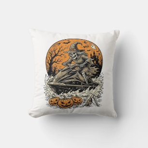 Coussin Chemise de jet ski Halloween sorcière squelette vi