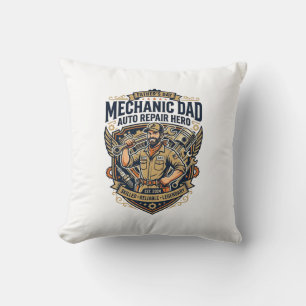Coussin Chemise de Mécanicien de la Fête des Pères Papa Dr