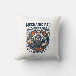 Coussin Chemise de Mécanicien de la Fête des Pères Papa Dr