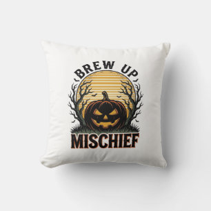 Coussin Chemise de méfait de citrouille Graphique vintage