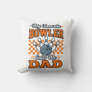 Coussin Chemise de papa de bowling Mon favori joueur de qu