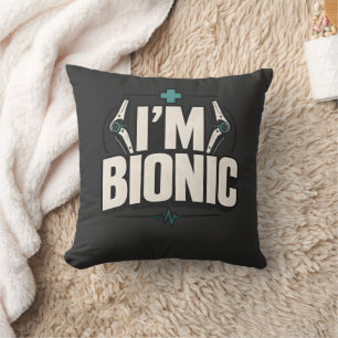 Coussin Chemise de patient bionique Humour de chirurgie bi