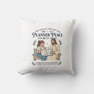 Coussin Chemise de planificateur de maman à domicile Jésus