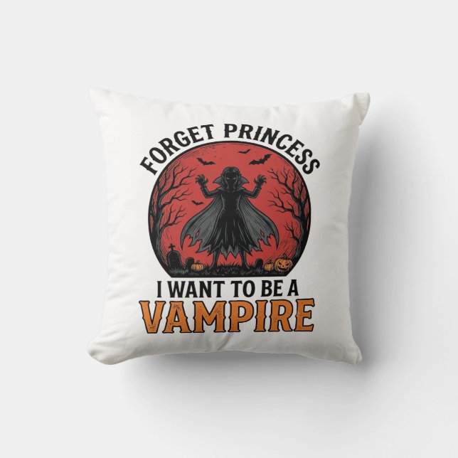 Coussin Chemise de princesse vampire rétro épouvantable Ha (Recto)