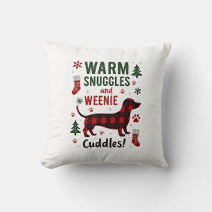 Coussin Chemise de pyjama de Noël Weenie Dog mignonne Wein