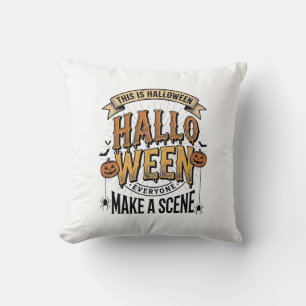 Coussin Chemise de scène Halloween Gravure vintage Citroui
