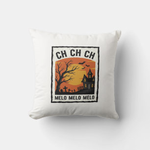 Coussin Chemise de silhouette d'arbre ensorcelé Halloween