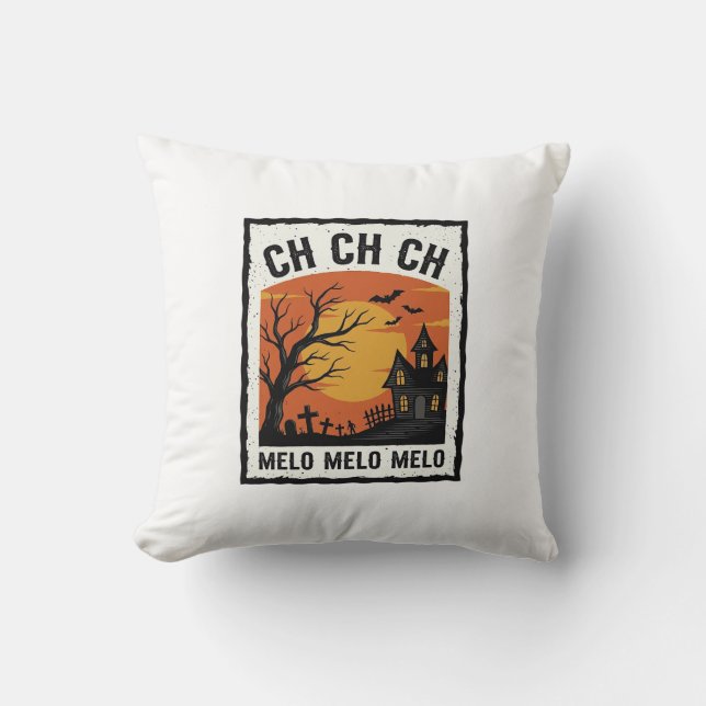 Coussin Chemise de silhouette d'arbre ensorcelé Halloween  (Recto)