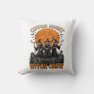 Coussin Chemise de sorcière d'Halloween gravée vintage Cov