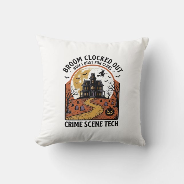 Coussin Chemise de technicien de scène de crime drôle de c (Recto)