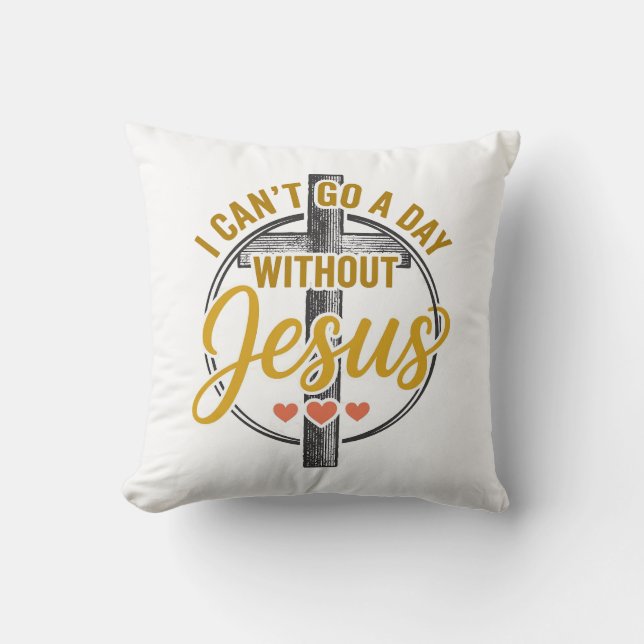 Coussin Chemise de typographie chrétienne Jésus Croix_1 (Recto)
