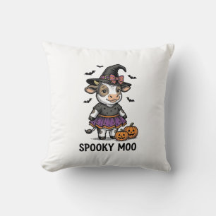 Coussin Chemise de vache Halloween Art de gravure de veau 