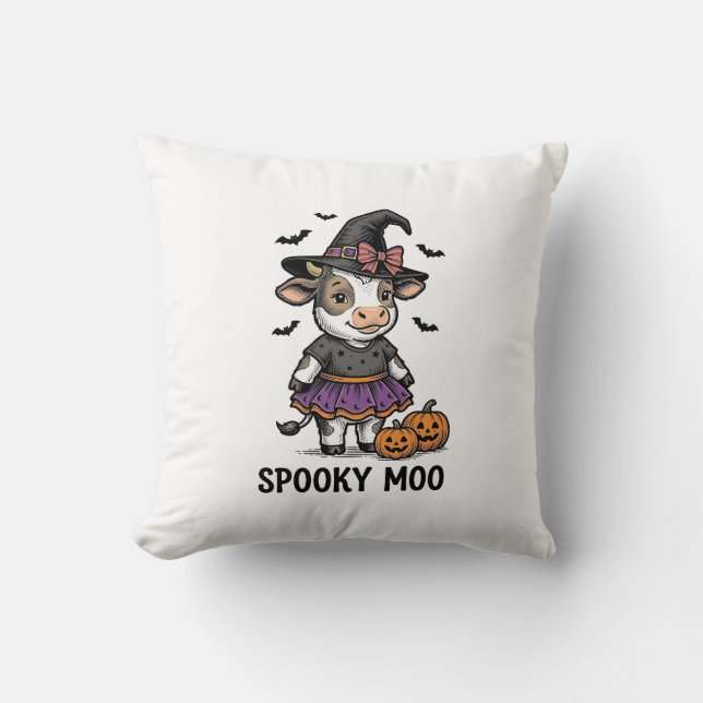 Coussin Chemise de vache Halloween Art de gravure de veau  (Recto)