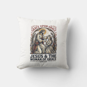 Coussin Chemise d'encouragement pour femmes Jésus Ménopaus