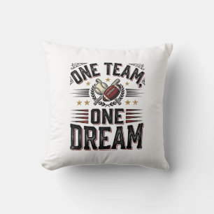 Coussin Chemise d'équipe sportive vintage One Team One Dre