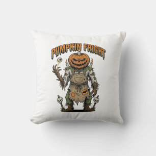 Coussin Chemise d'horreur de citrouille Art de Halloween E