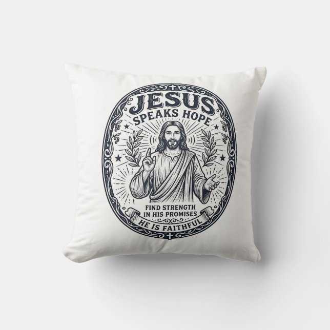 Coussin Chemise d'inclusion de la communauté sourde Jésus  (Recto)