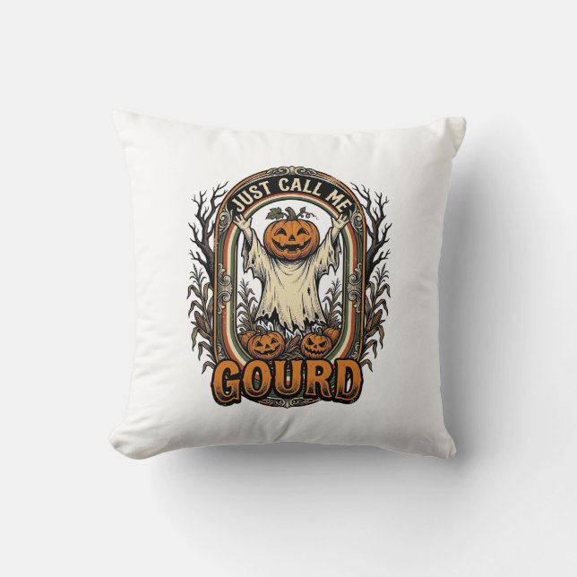 Coussin Chemise drôle de citrouille Gravure vintage Hallow (Recto)