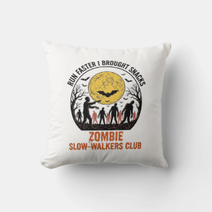 Coussin Chemise drôle de zombie avec lune gravée et humour