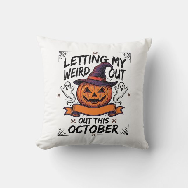 Coussin Chemise drôle d'Halloween avec des fantômes de cit (Recto)