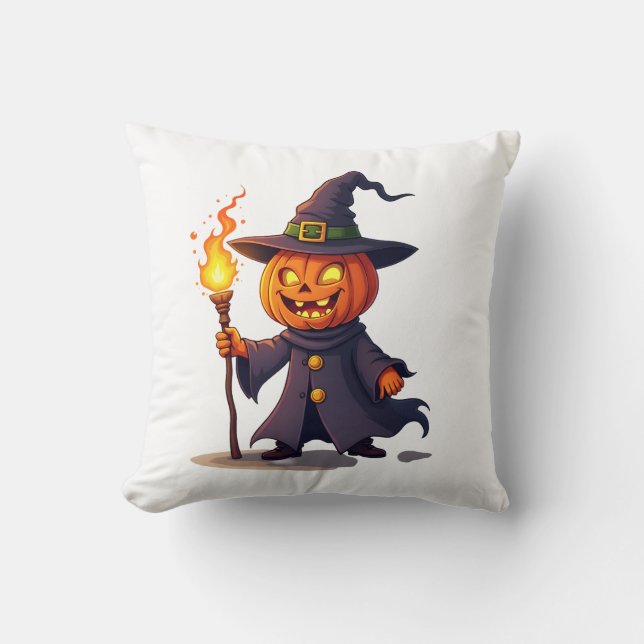 Coussin Chemise du Magicien Citrouille � Sorcier Magique d (Recto)