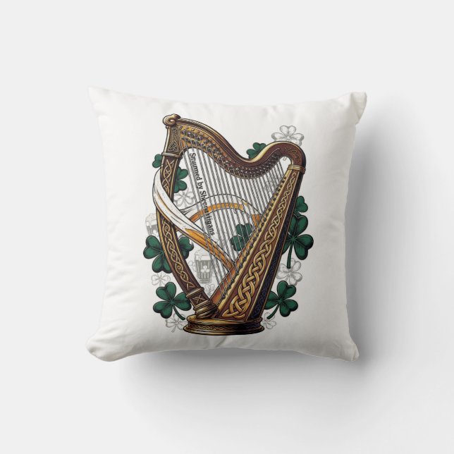 Coussin Chemise Emerald Harp Shenanigans  (Recto)
