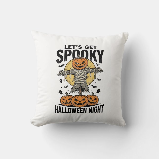 Coussin Chemise Épouvantail Citrouille Graphique Halloween (Recto)