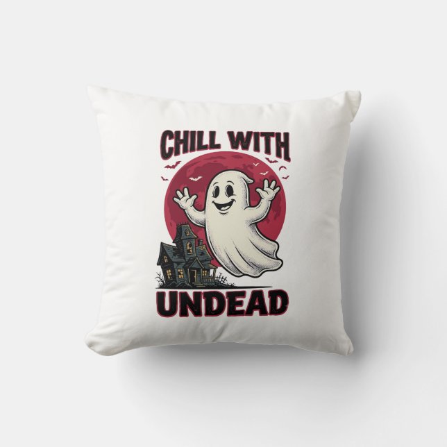 Coussin Chemise fantôme Halloween Design Zombie Haunted Vi (Recto)