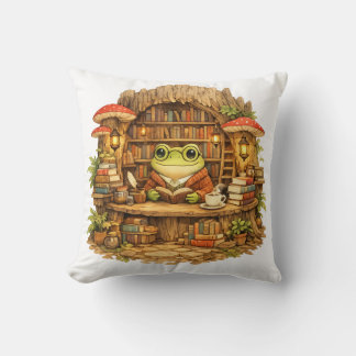 Coussin Chemise Frog Bookstore | Cottagecore Grenouille en