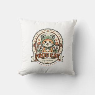 Coussin Chemise Frog Cat Frogcore Chat Vintage Vector Art