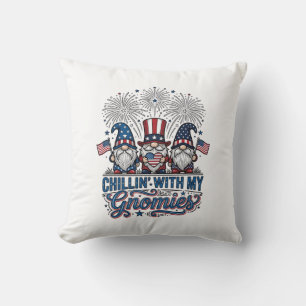 Coussin Chemise Gnome Patriotique En Train De Se Détendre 