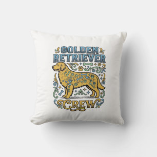 Coussin Chemise Golden Retriever avec art vintage pour amo