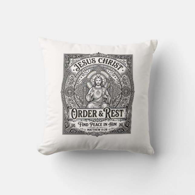 Coussin Chemise graphique chrétienne Jésus Débarrasse Mais (Recto)