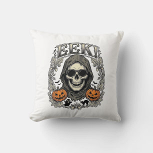 Coussin Chemise Graphique Crâne Halloween Gravure Vintage 