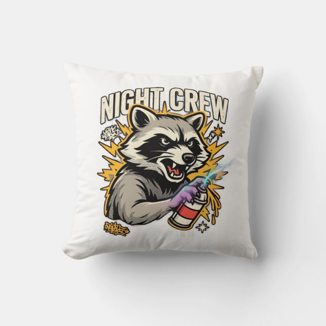 Coussin Chemise graphique de Raton Laveur de l'équipe de n (Recto)