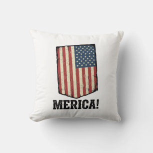 Coussin Chemise graphique patriotique Vintage Merica Flag_