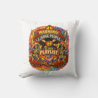 Coussin Chemise Groovy Psychedelic Skull & Roses Playlist