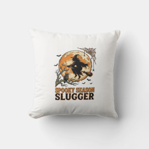 Coussin Chemise Halloween Baseball Sorcière Gravure Vintag