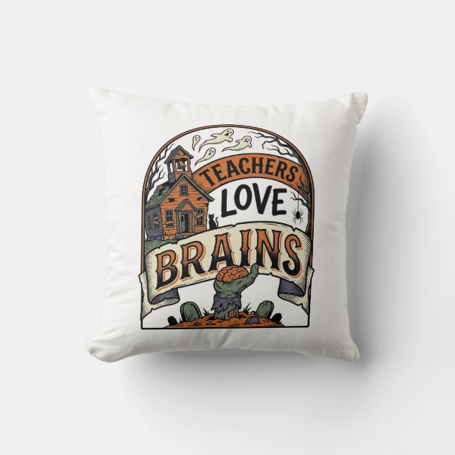 Coussin Chemise Halloween pour enseignant Les enseignants  (Recto)