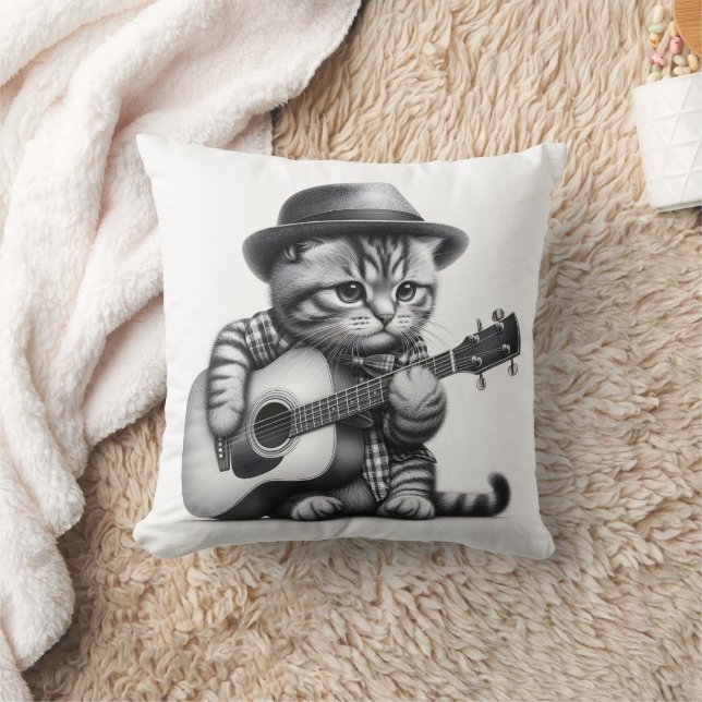 Coussin Chemise Kitten Casquette Acoustique Guitare Portra (Couverture)