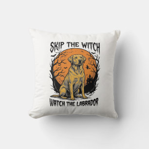 Coussin Chemise Labrador Halloween avec avertissement de c