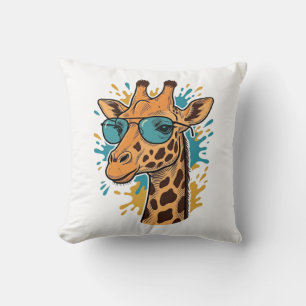Coussin Chemise Lunettes de soleil girafe gravées vintage 
