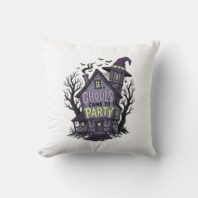 Coussin Chemise Maison Hantée Mignonne Soirée Halloween Dé (Recto)