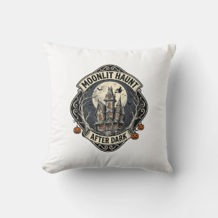 Coussin Chemise Maison Hantée Vintage Halloween Lune Sorci
