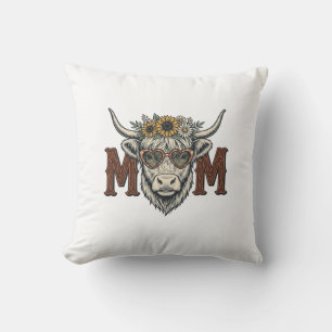 Coussin Chemise occidentale florale vintage de maman vache