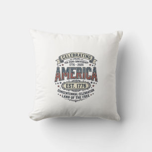 Coussin Chemise patriotique vintage pour le 250e anniversa