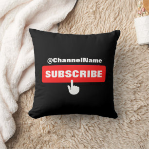 Coussin Chemise personnalisée YouTube avec nom de chaîne 