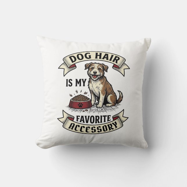 Coussin Chemise poils de chien Gravure vintage Conception  (Recto)