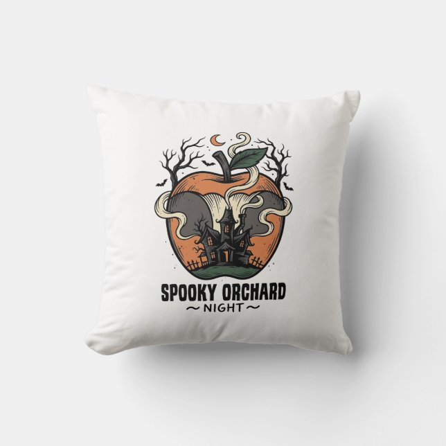 Coussin Chemise Pomme Hantée Nuit de verger effrayant vint (Recto)